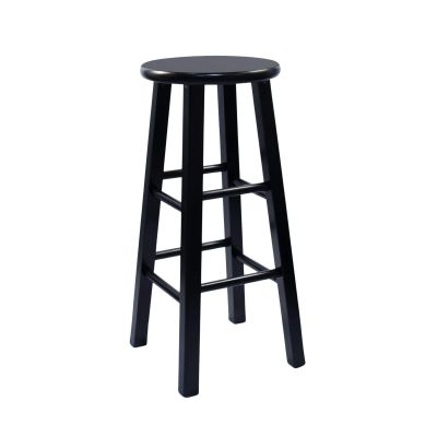 Image of Black Wood Bar Stool
